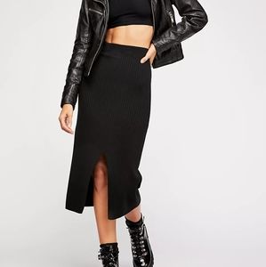 Free People Skyline Ribbed Midi Skirt